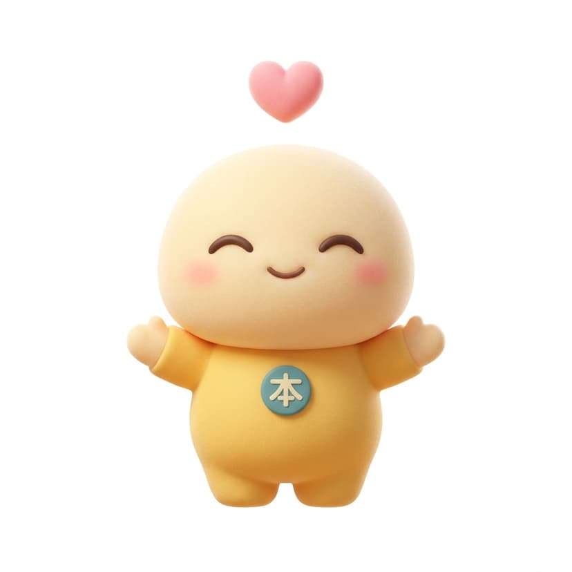 本番リリース君が両手を広げて優しく微笑んでいる様子